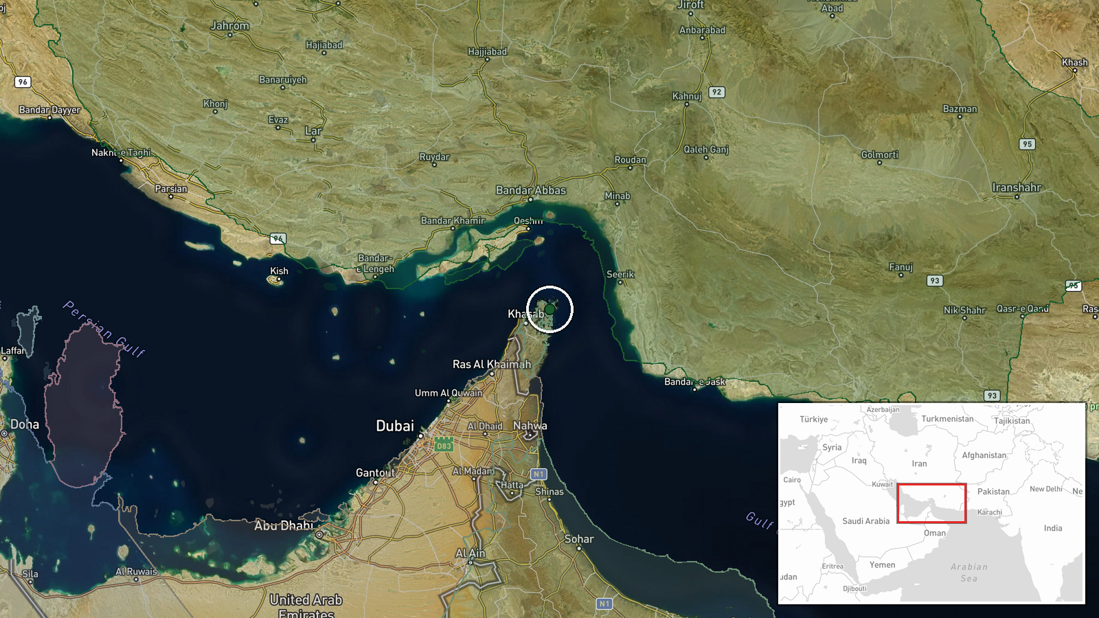 Strait of Hormuz — Report location map