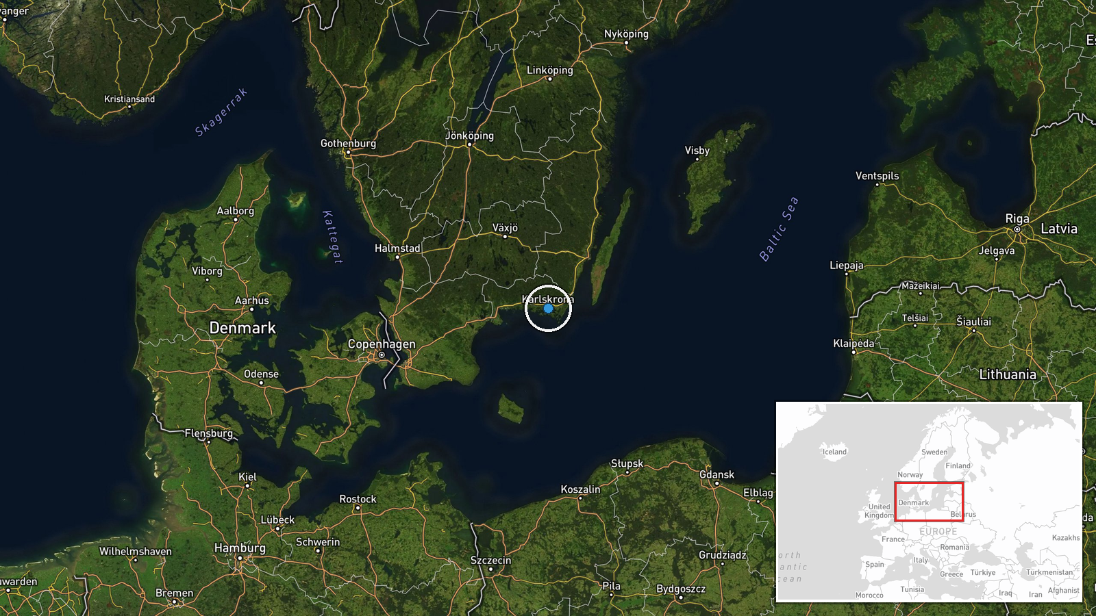 Sweden (location not reported) — Security location map