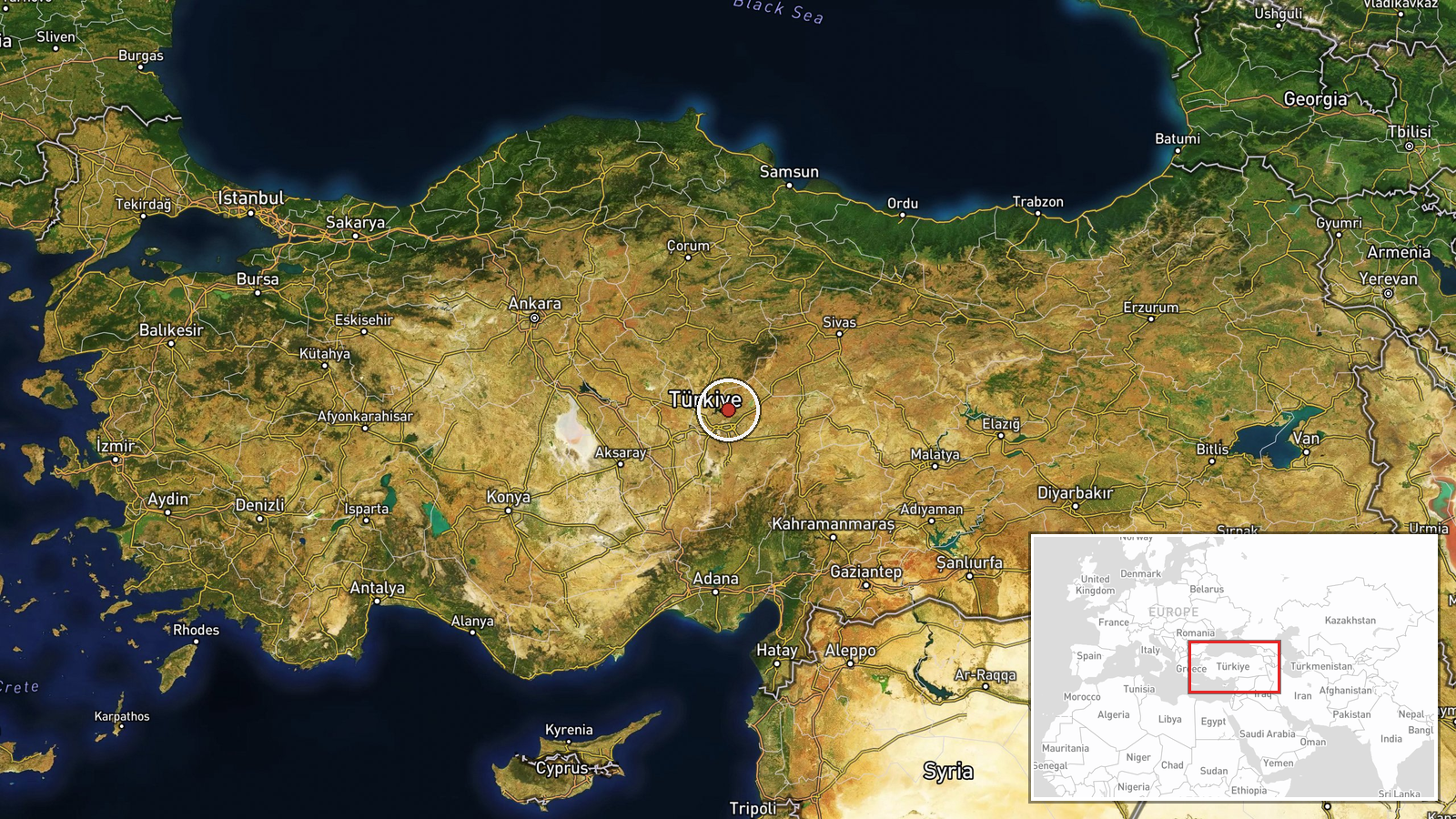 Turkey (location not reported) — Deployment location map