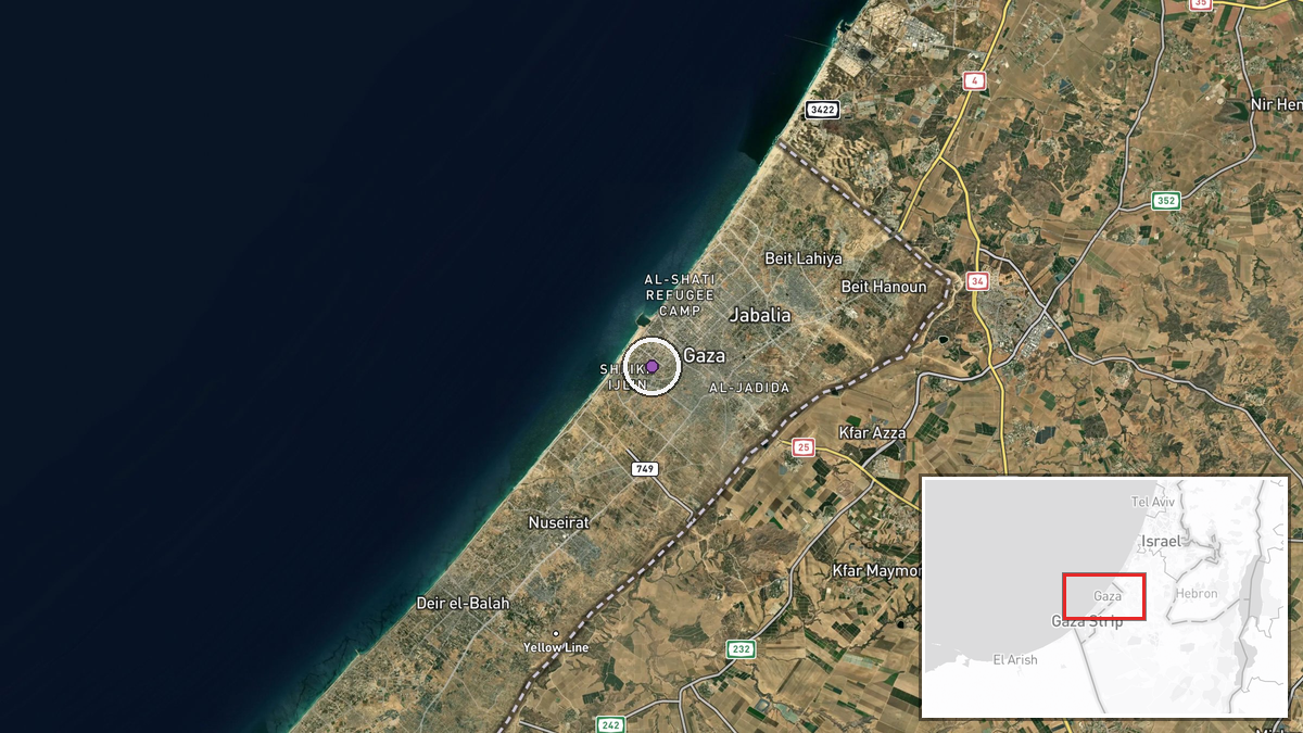 Tel al-Hawa, Gaza City, Gaza — UAS Strike location map