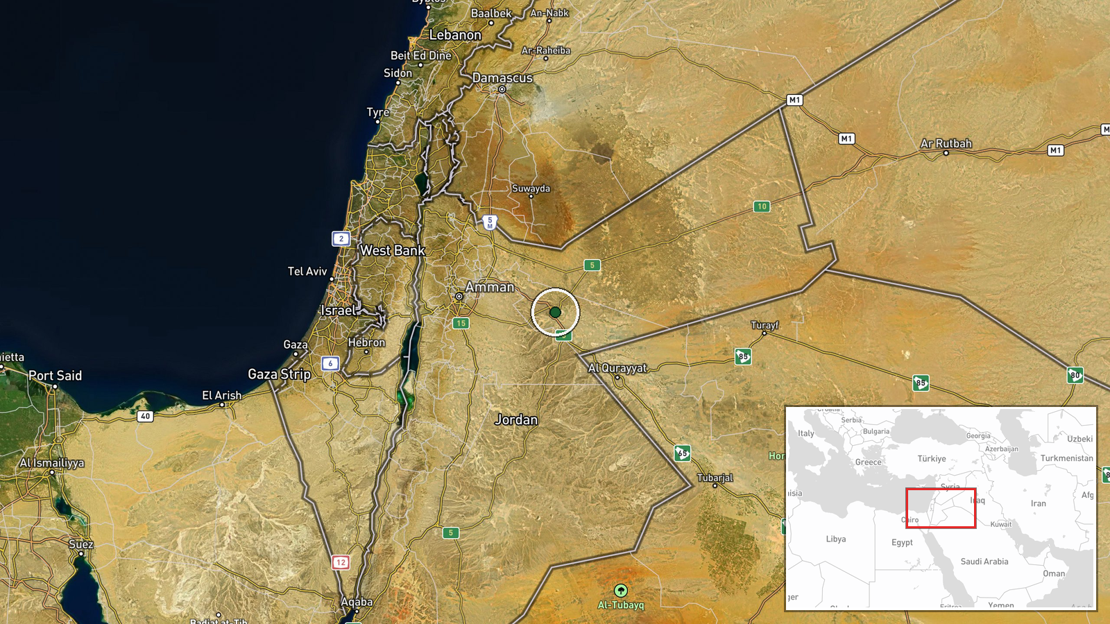 Muwaffaq Salti Air Base, Zai, Mafraq Governorate, Jordan — Ballistic Missile location map