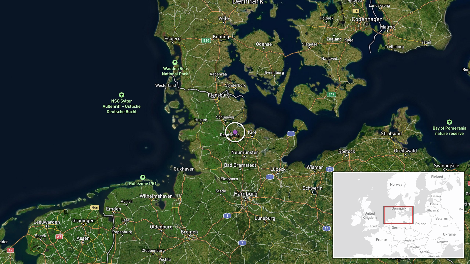 Kiel Canal, Schleswig-Holstein, Germany — Naval location map