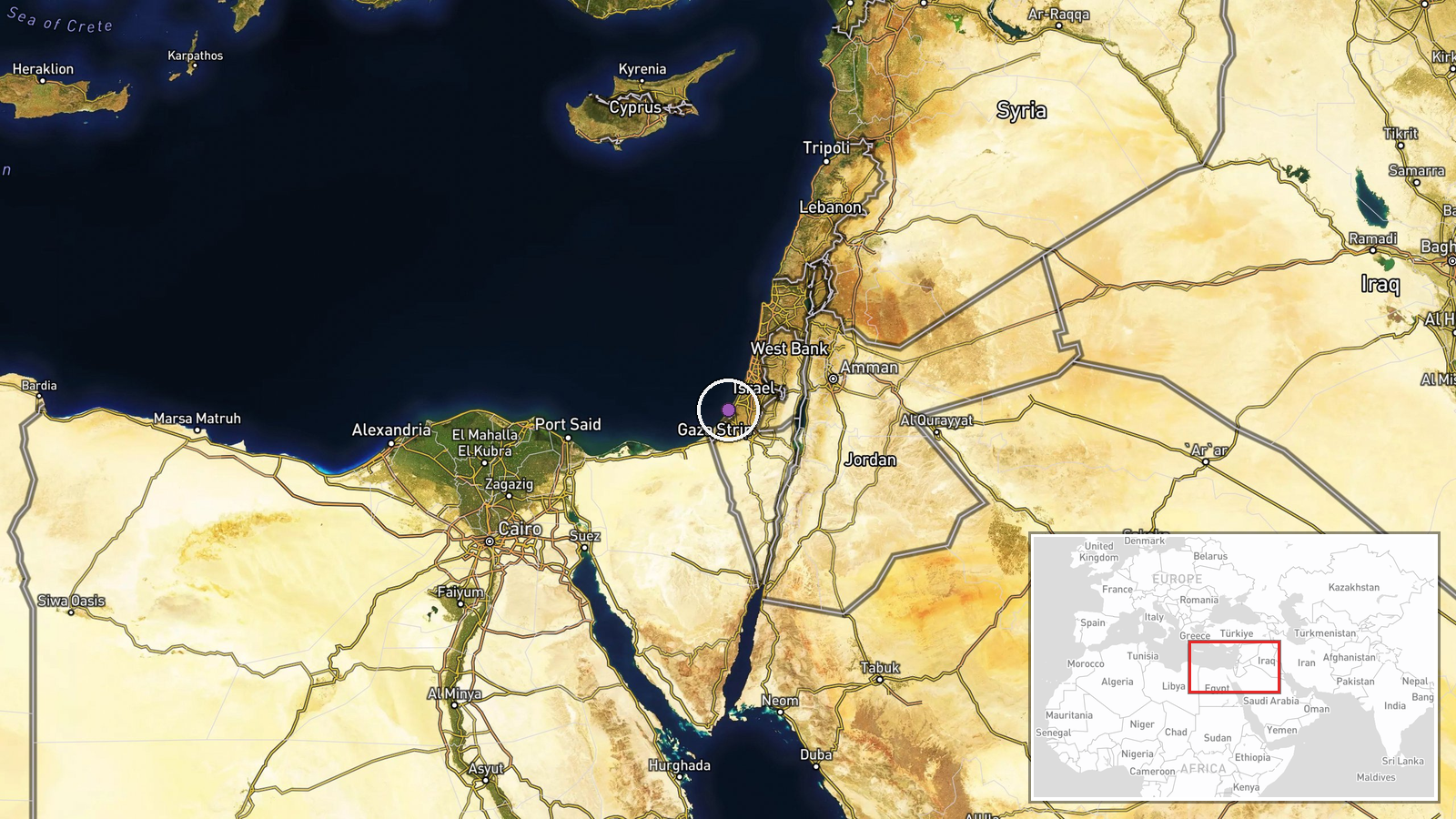 Gaza City, Gaza Strip — Security location map