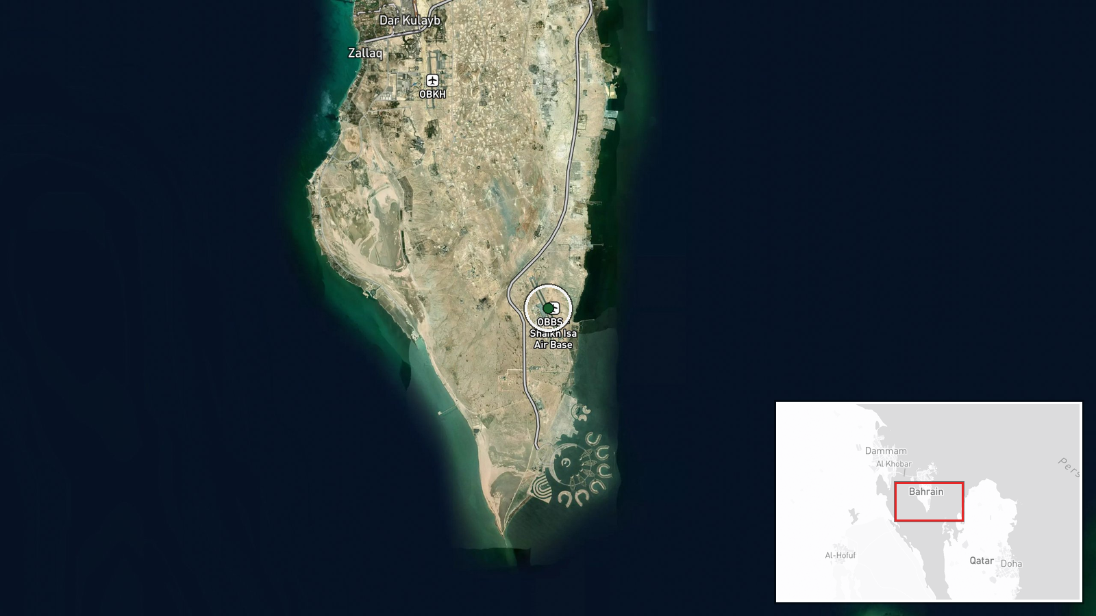 Sheikh Isa Air Base, Bahrain — UAS Strike location map