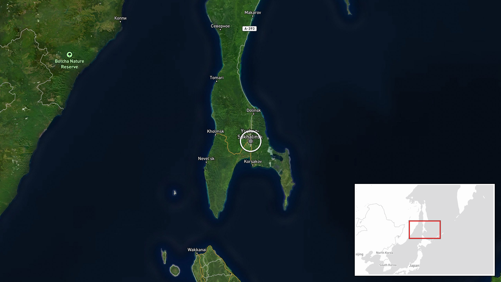 Yuzhno-Sakhalinsk, Sakhalin Oblast, Russia — Security location map