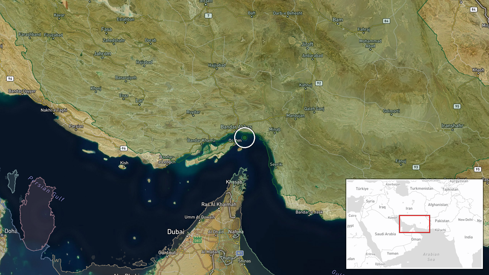 Strait of Hormuz, Persian Gulf — Naval location map