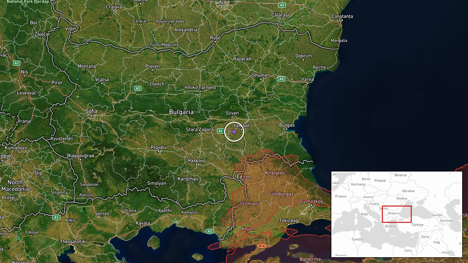 Bezmer Air Base, Yambol Province, Bulgaria — Deployment location map