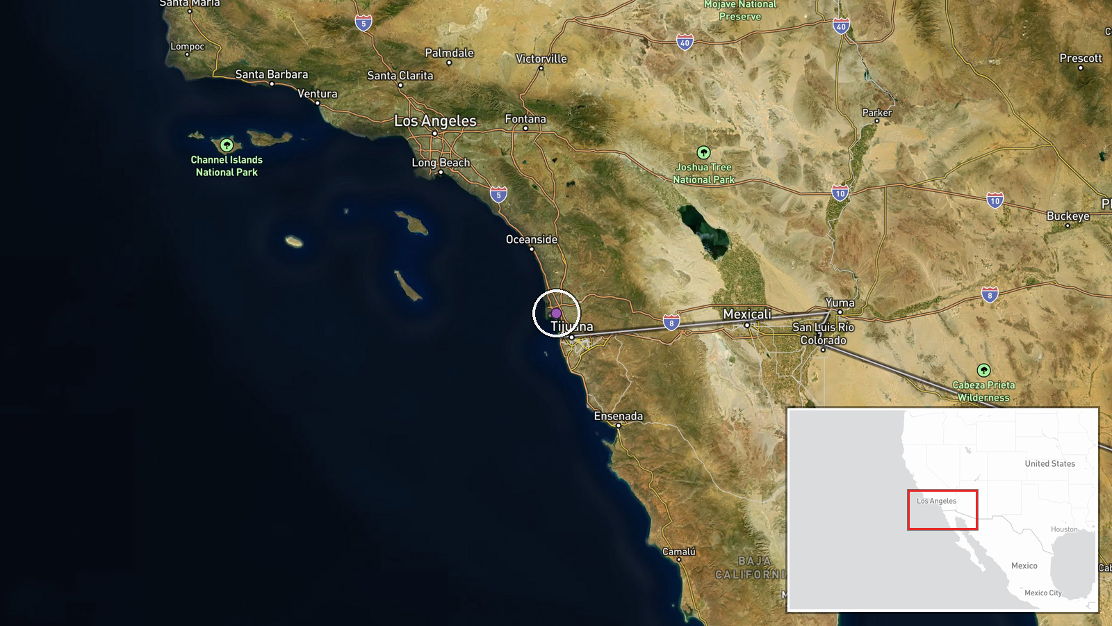 San Diego, California, USA — Deployment location map