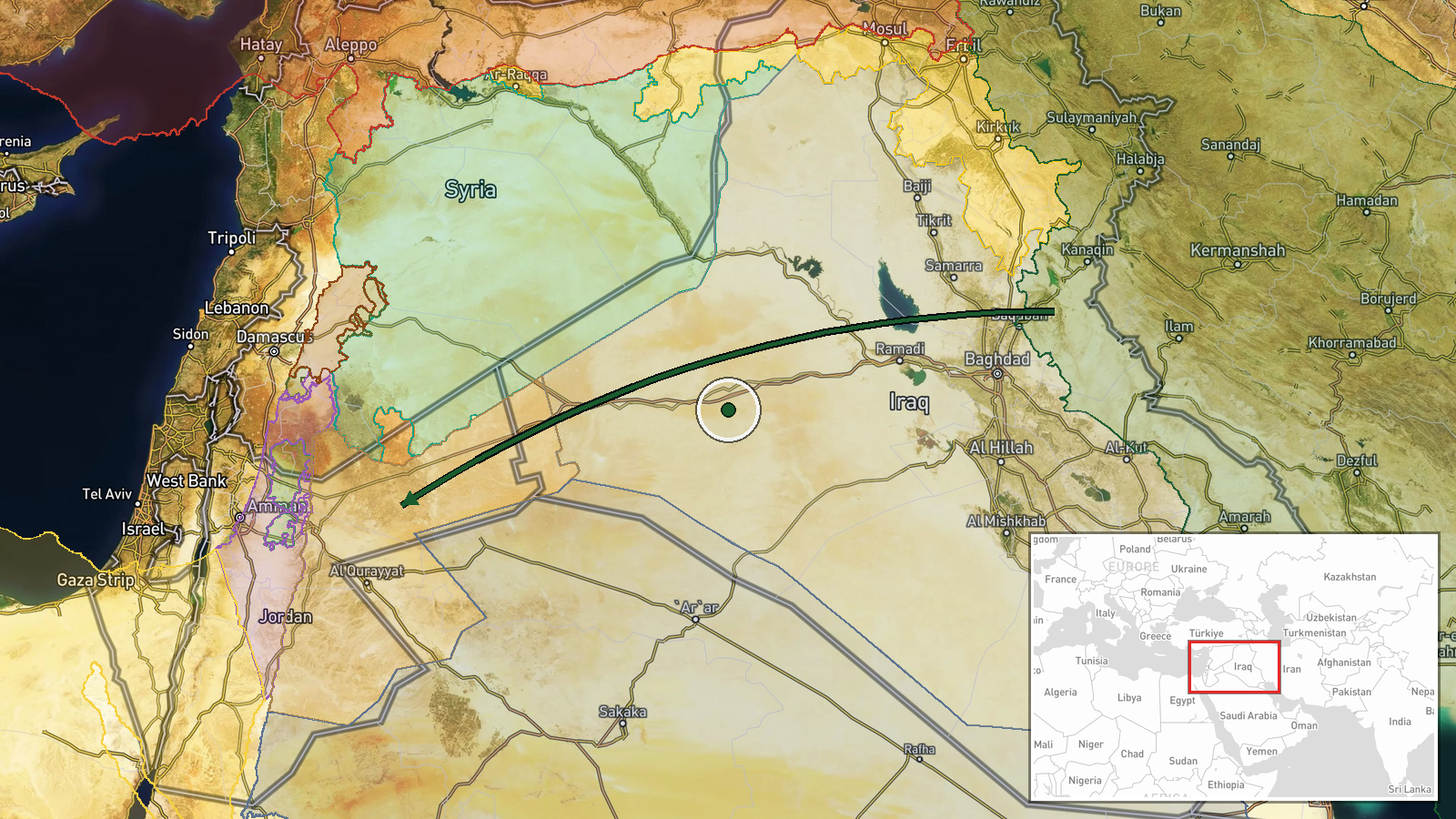 Al-Azraq Air Base, Zarqa Governorate, Jordan — Ballistic Missile location map