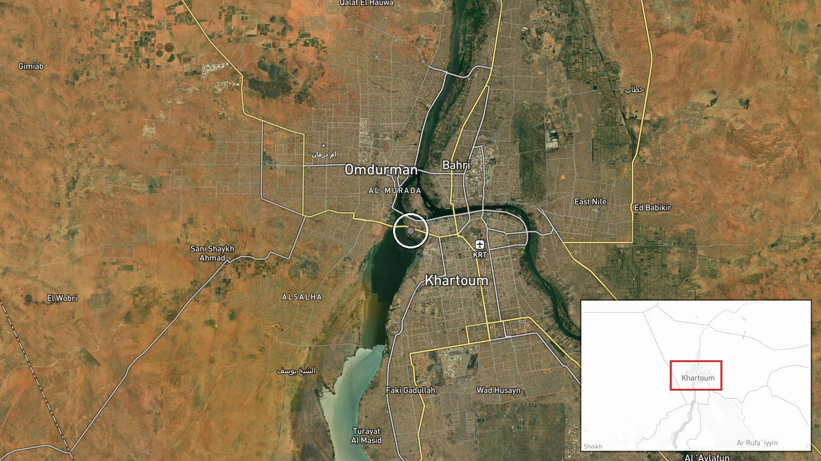 Khartoum, Sudan — UAS Strike location map