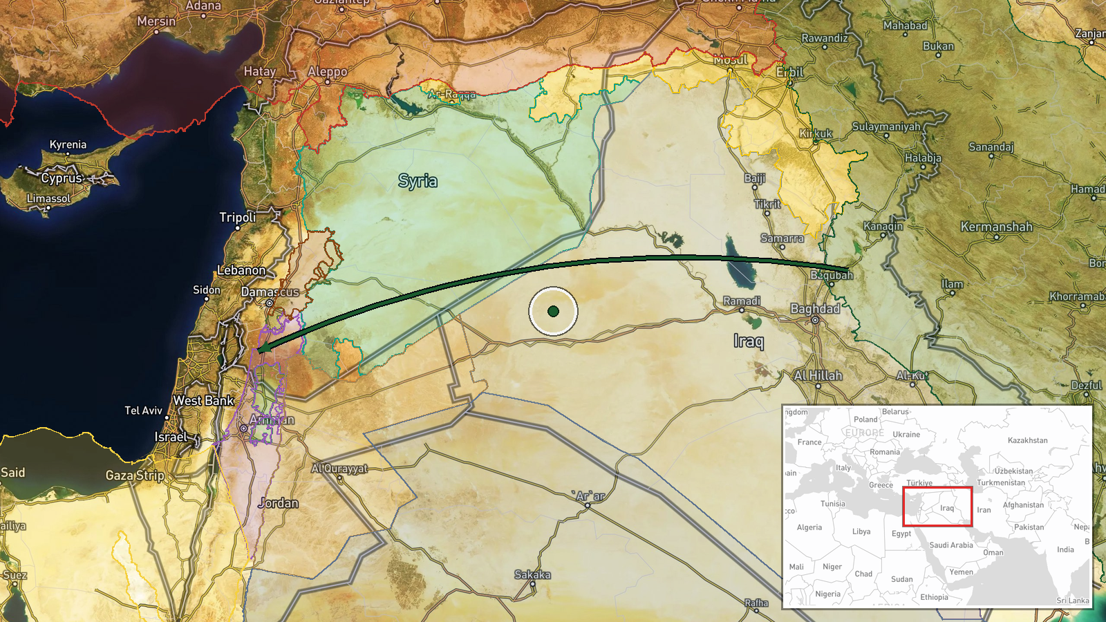 Bazan Refinery Complex, Haifa Bay, Israel — Ballistic Missile location map
