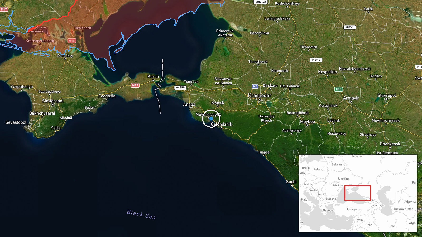 Novorossiysk Naval Base, Novorossiysk, Krasnodar Krai, Russia — Naval location map