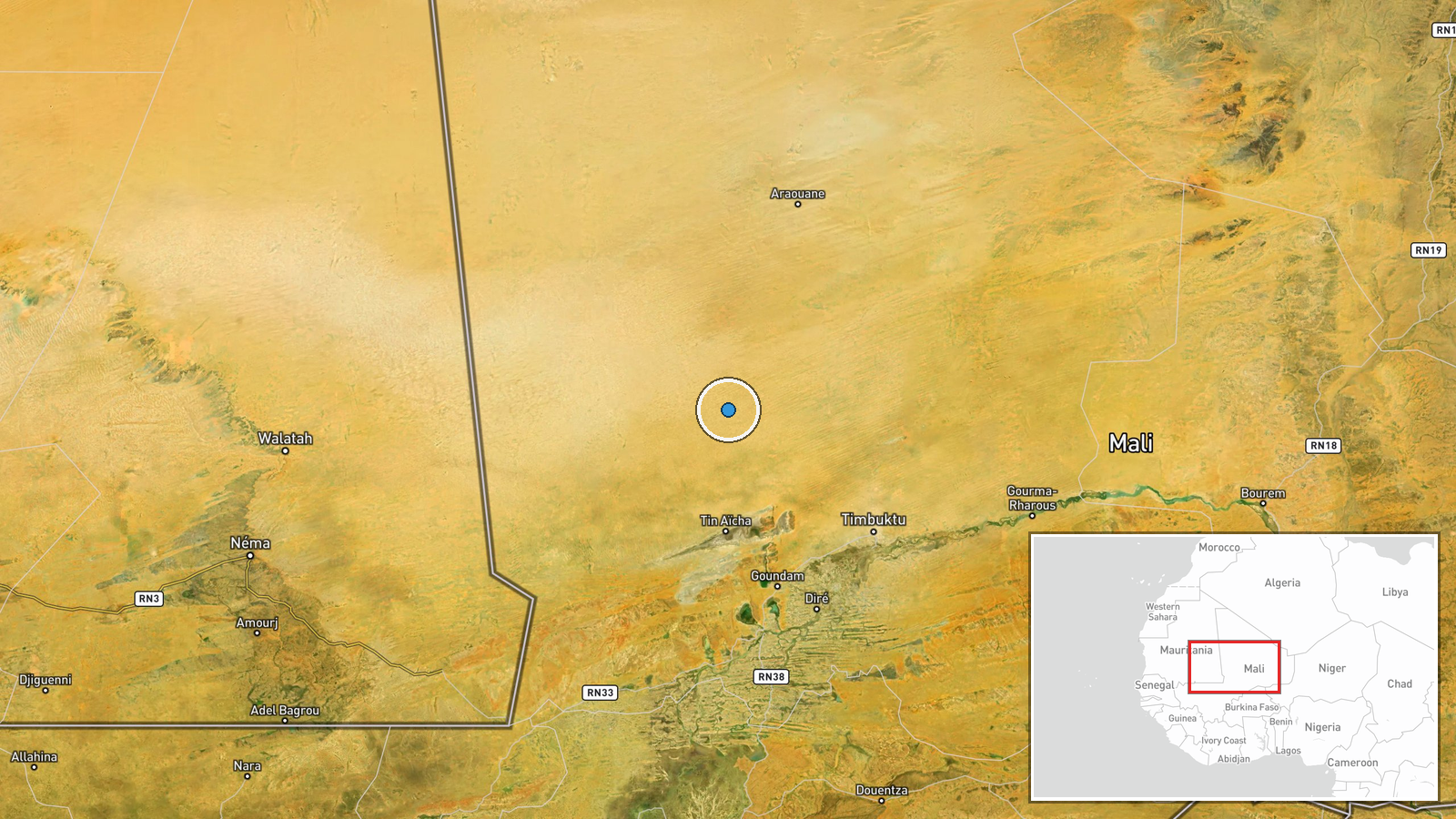 Mali — Deployment location map