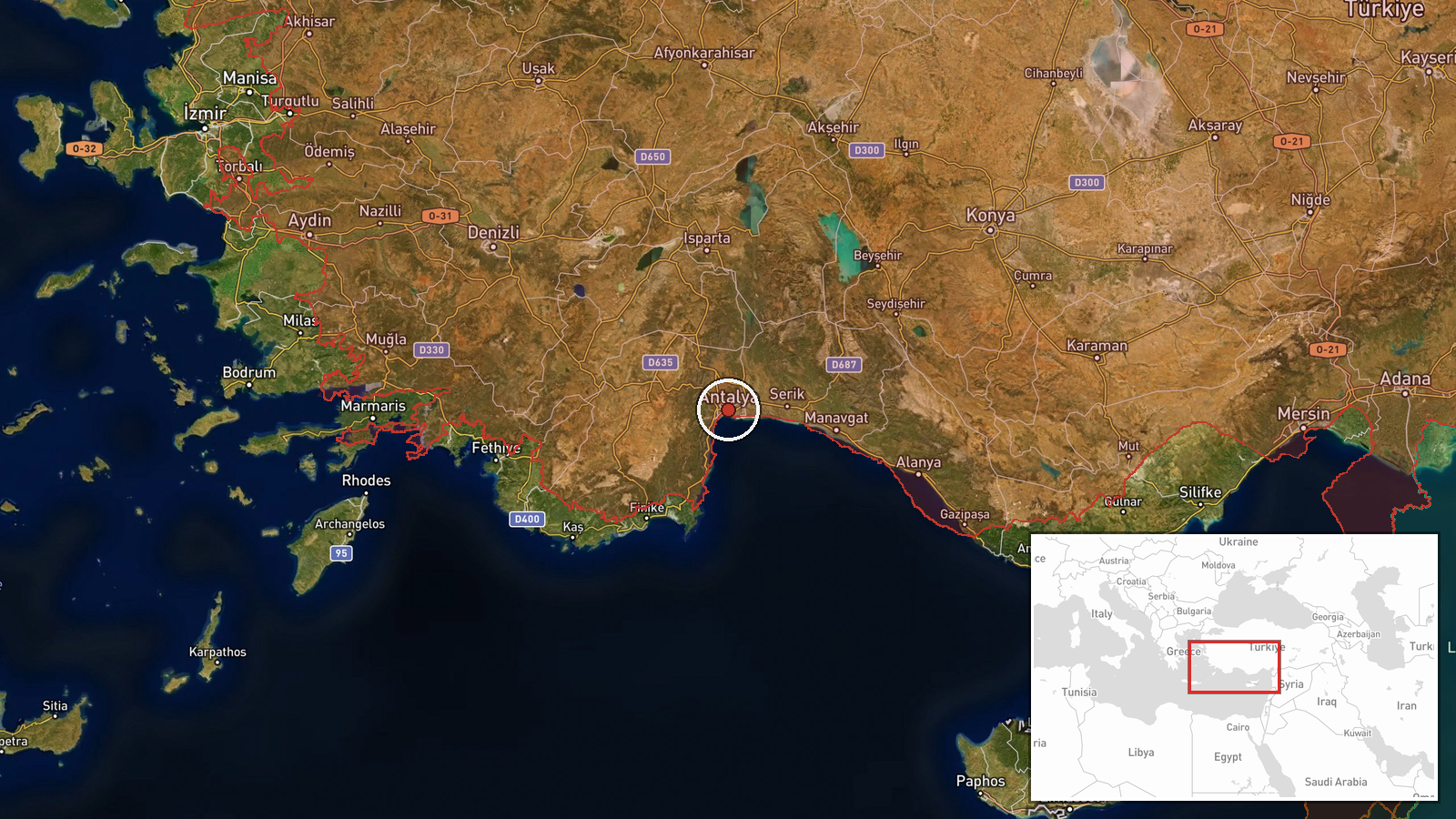 Antalya, Turkey — Deployment location map