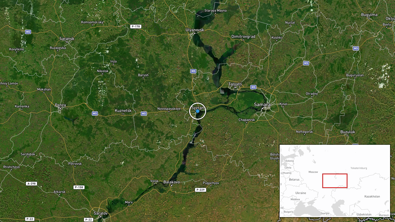 Syzran, Samara Oblast, Russia — UAS Strike location map