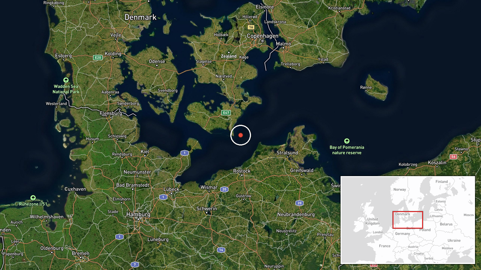 Gedser, Denmark — Combat Aircraft location map