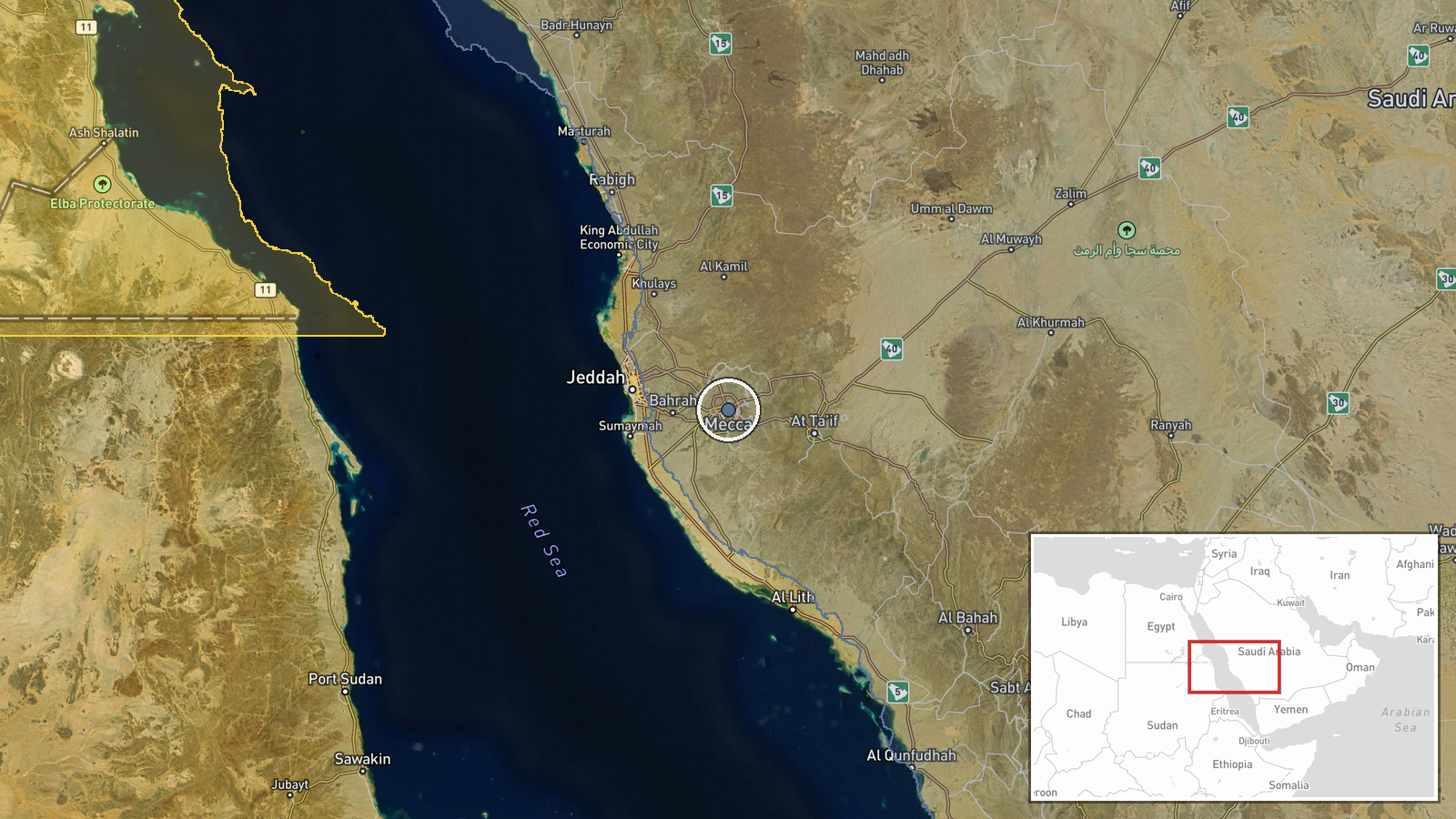 Mecca, Saudi Arabia — Siren location map