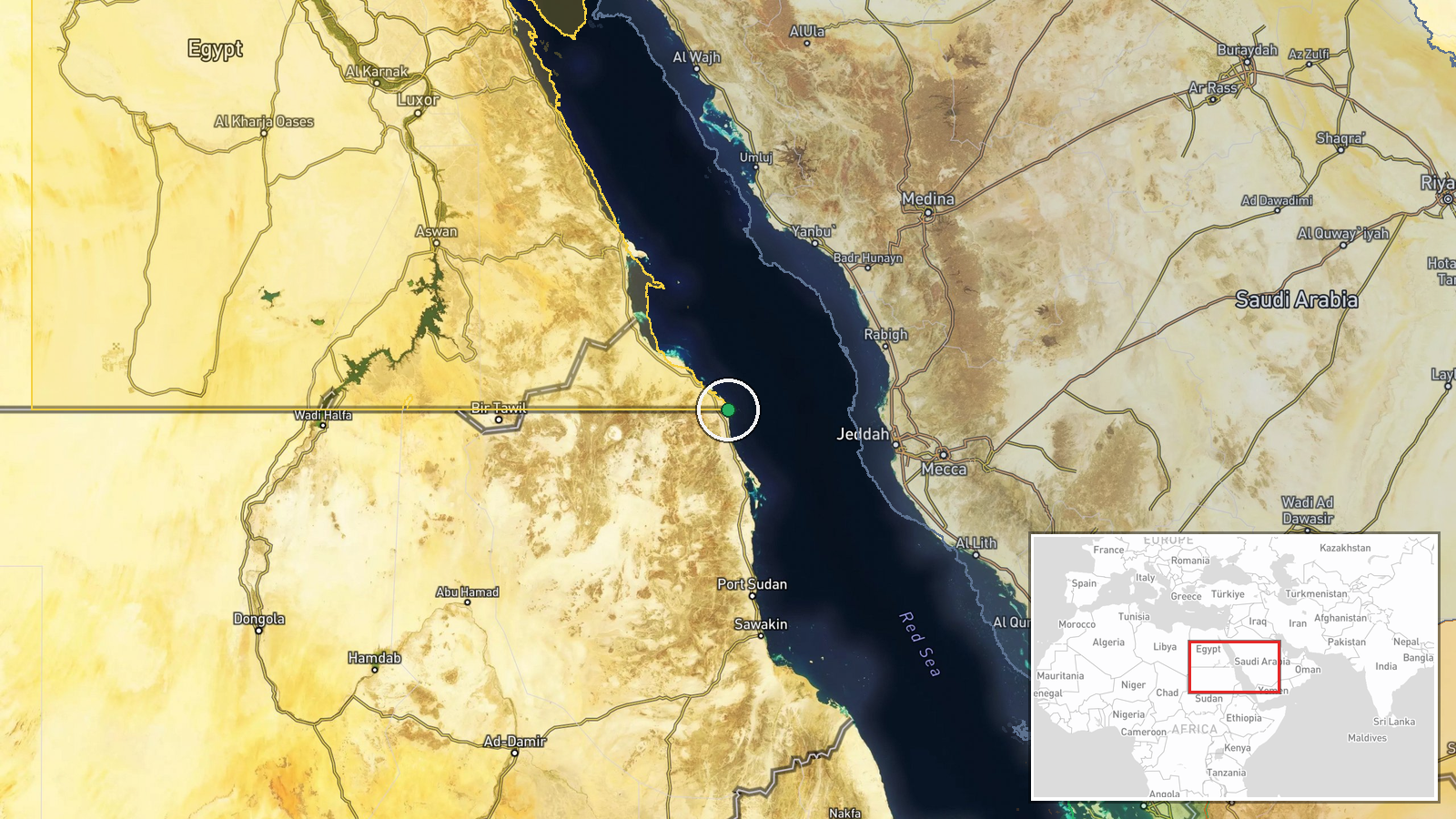 Bab al-Mandab Strait, Red Sea — Naval location map