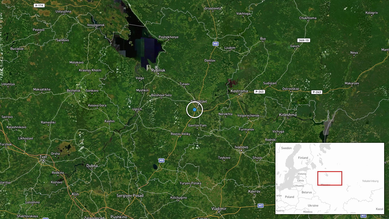 Yaroslavl Oil Refinery, Yaroslavl, Yaroslavl Oblast, Russia — Airstrike location map
