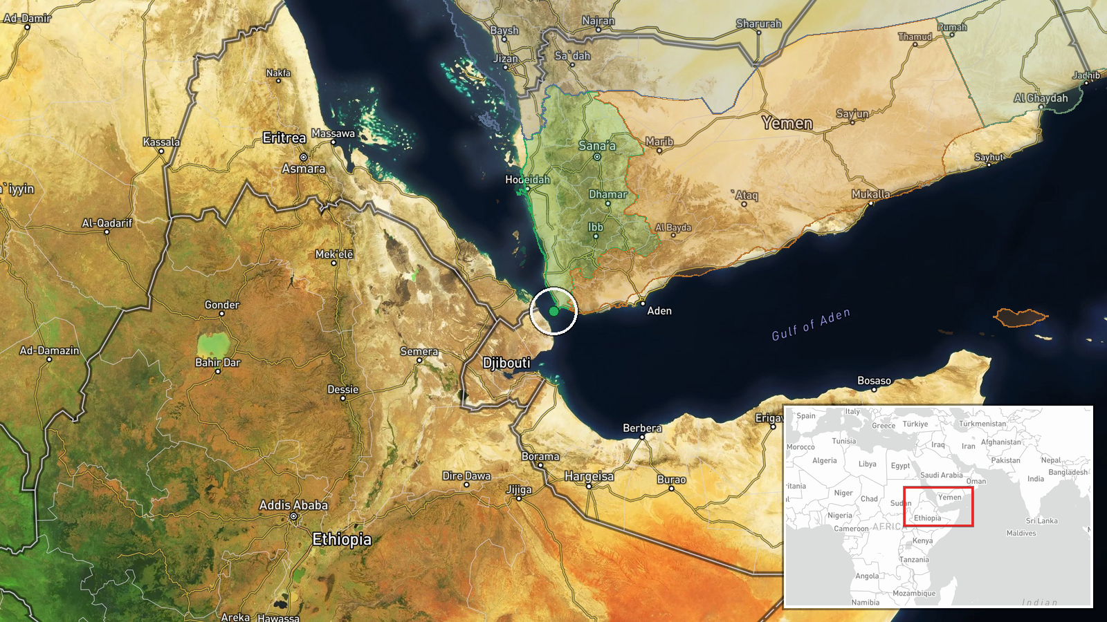 Perim Island, Bab al-Mandab, Aden Governorate, Yemen — Deployment location map