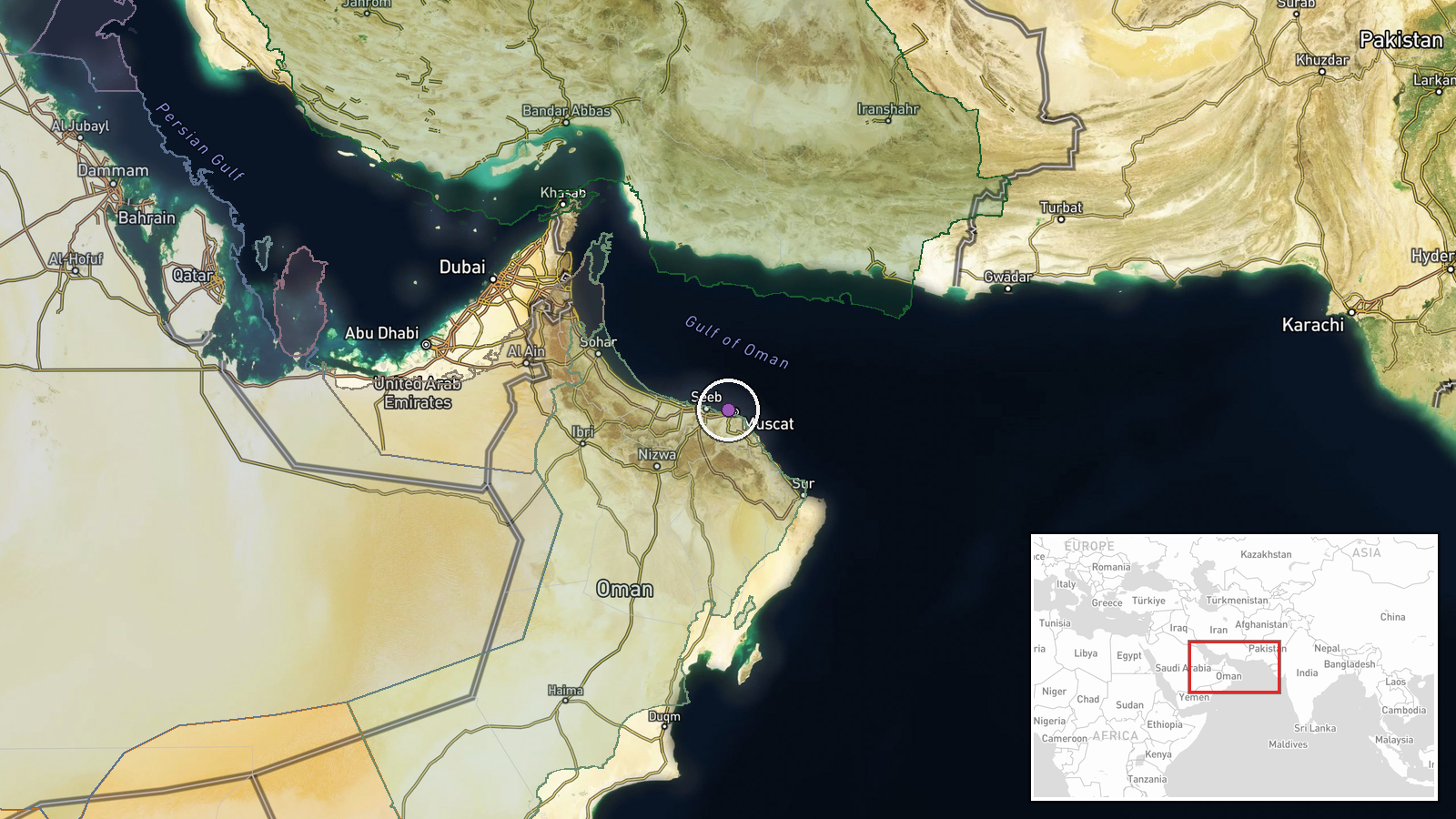 Gulf of Oman, Near Oman Coast — Deployment location map