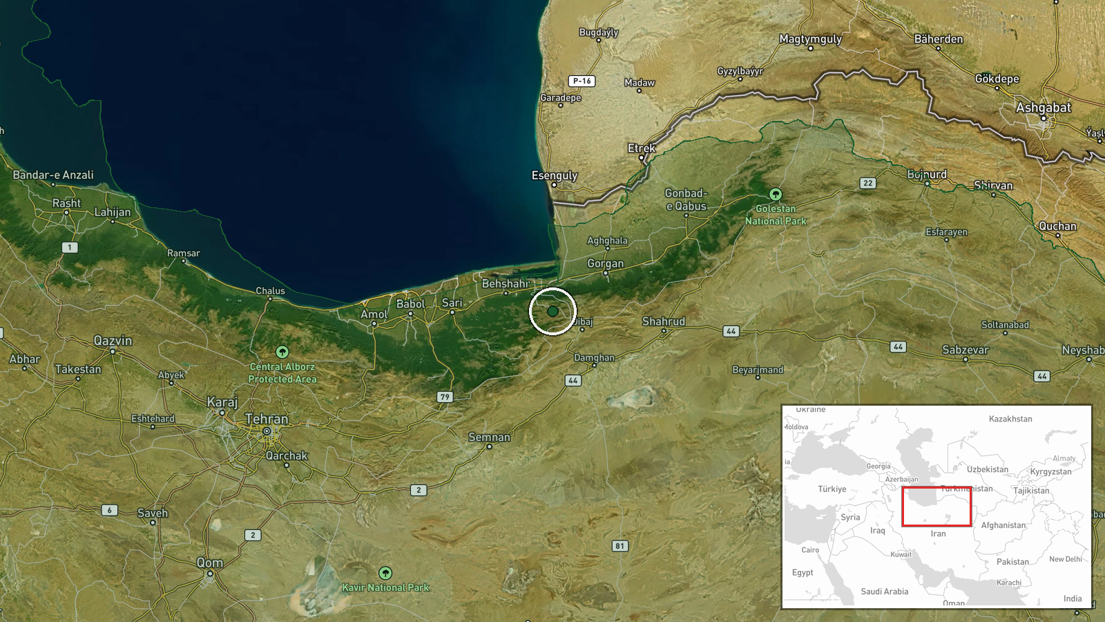 Iran — Drone Shootdown location map
