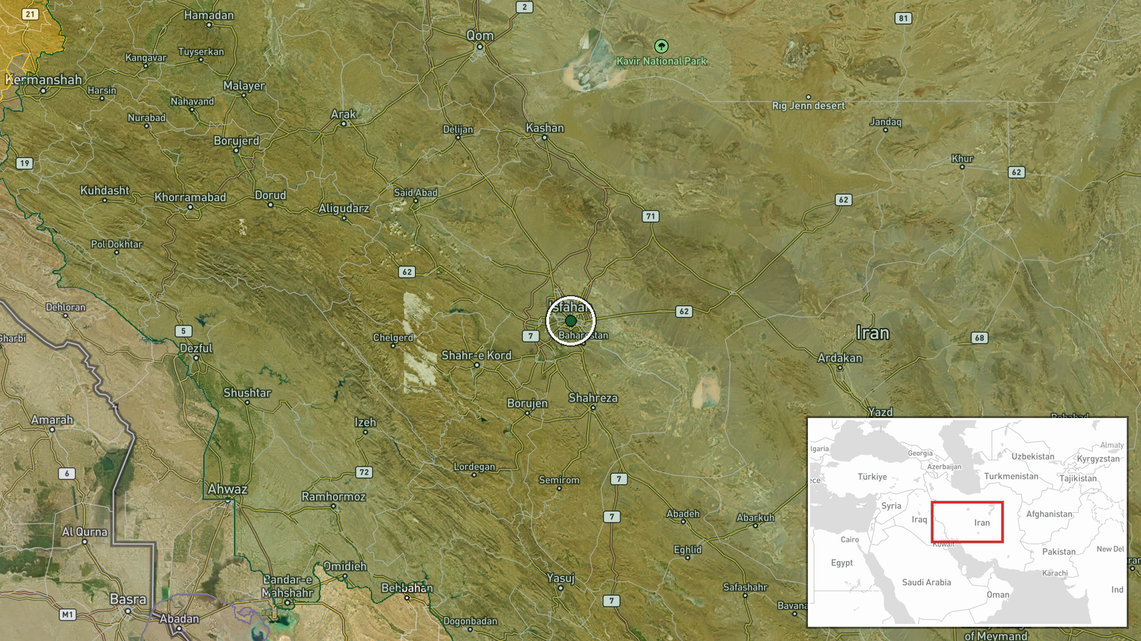 Isfahan, Iran — Security location map