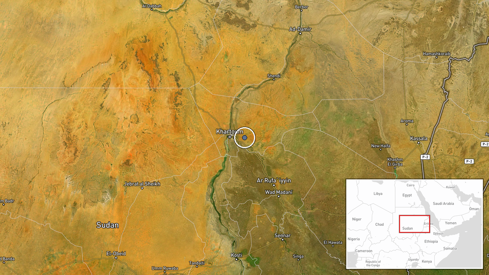 Al Kweki, White Nile State, Sudan — Drone Shootdown location map