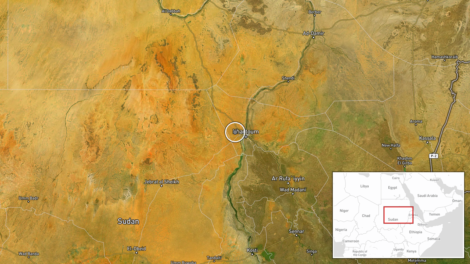 Sudan Army Base, White Nile State, Sudan — UAS Strike location map