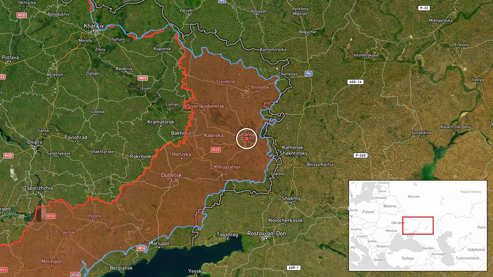 Luhansk Oblast, Russia — Report location map