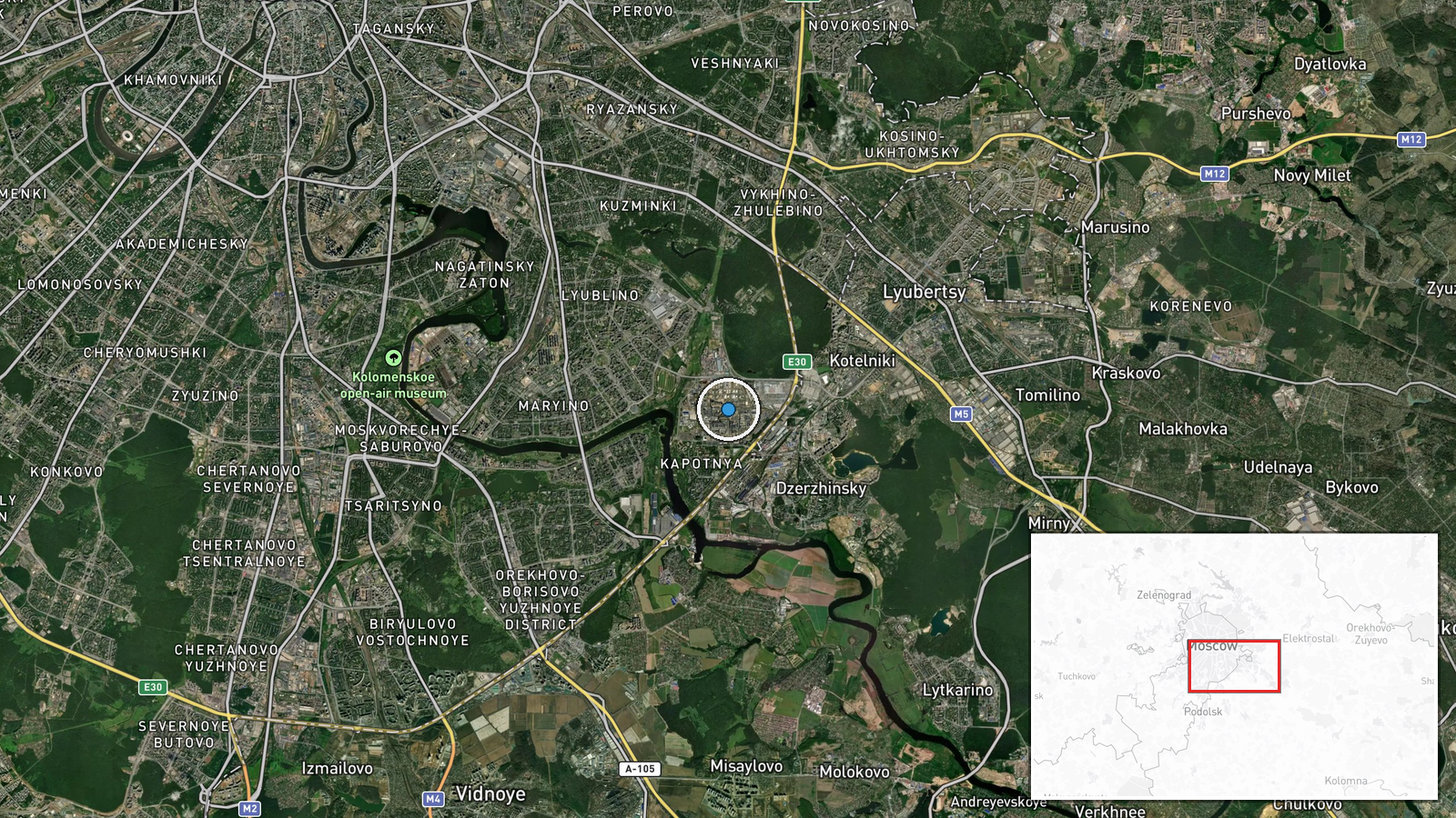 Gazprom Neft-Moskovsky Oil Refinery, Moscow, Russia — UAS Strike location map