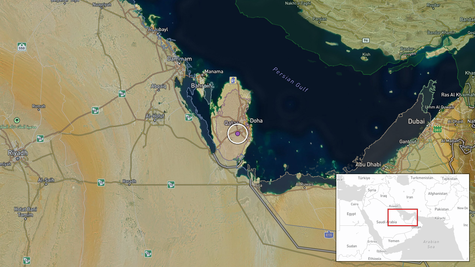 Al Udeid Air Base, Doha, Qatar — Deployment location map