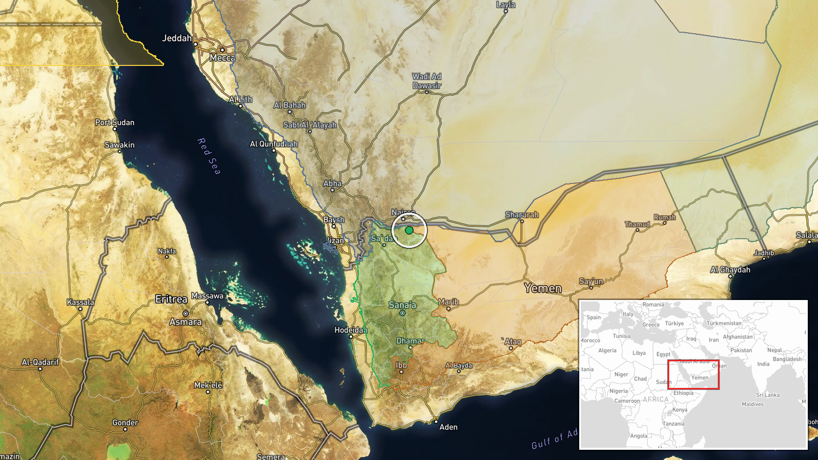 Usaylan, Hajjah Governorate, Yemen — Combat location map