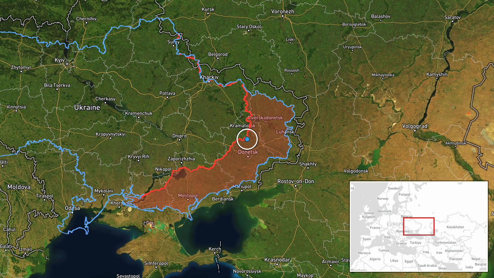 Donetsk Oblast, Ukraine — Deployment location map