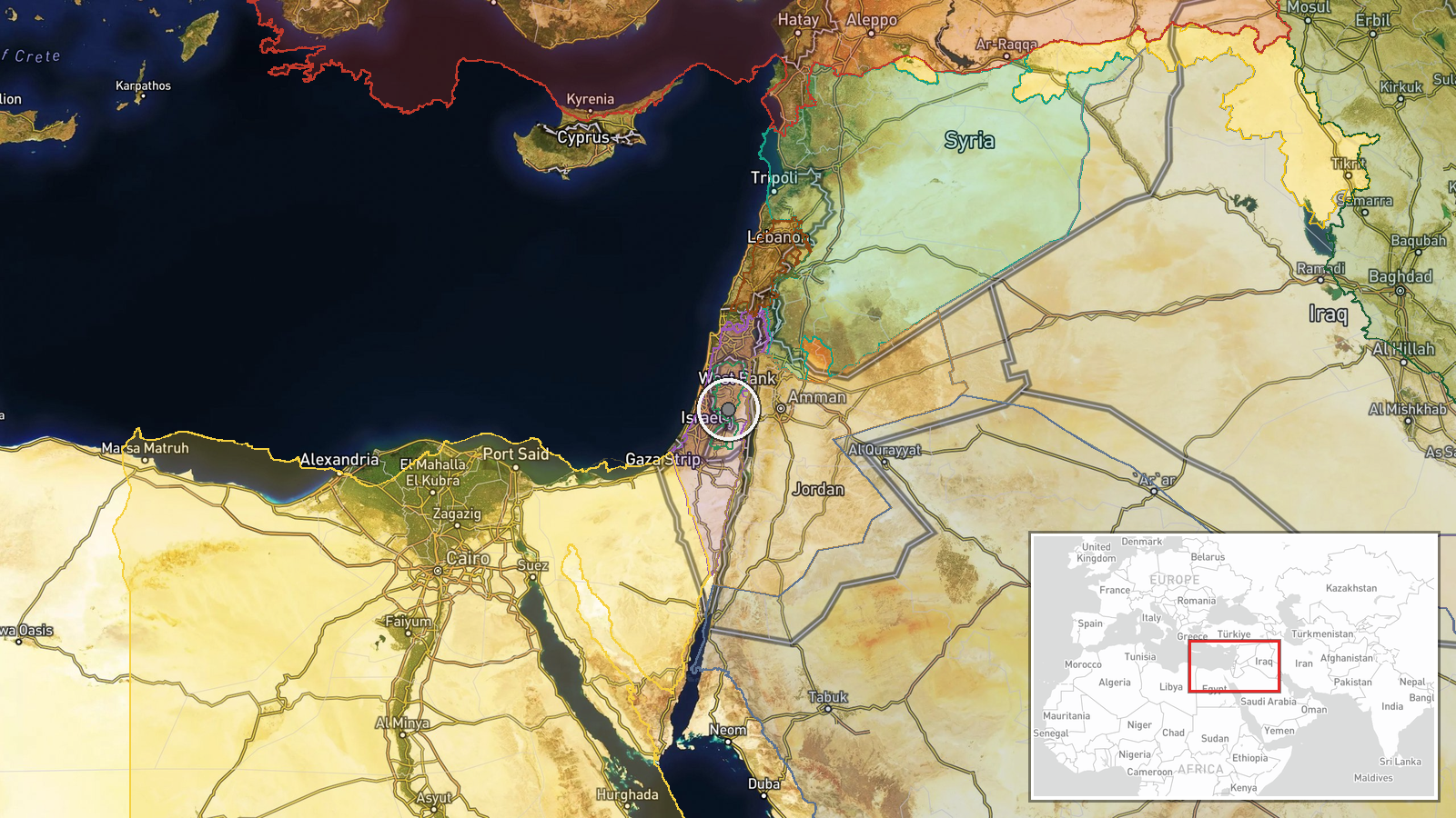 Mevoim Checkpoint, West Bank — Security location map