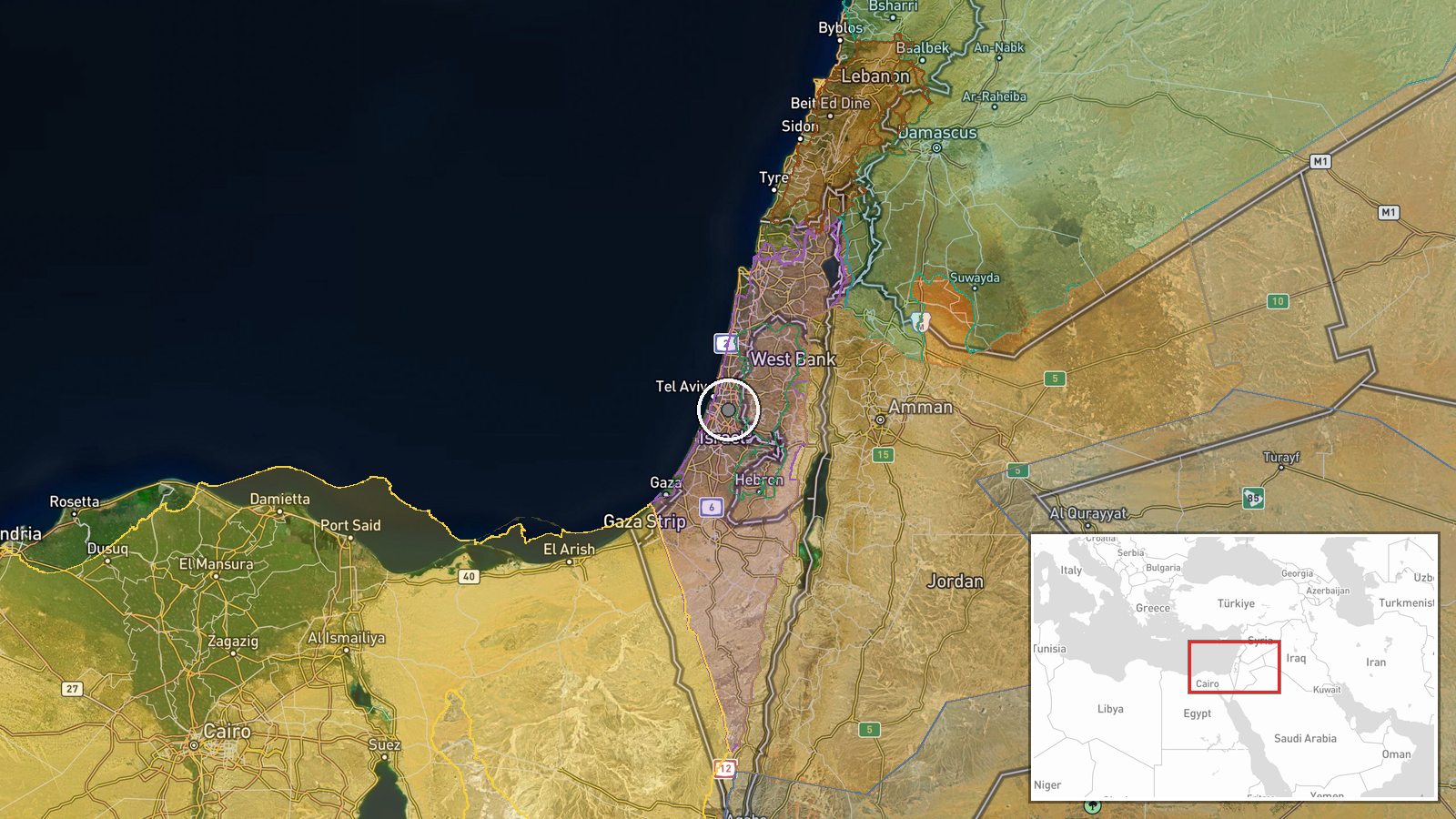 Ben Gurion Airport, Tel Aviv, Israel — Security location map