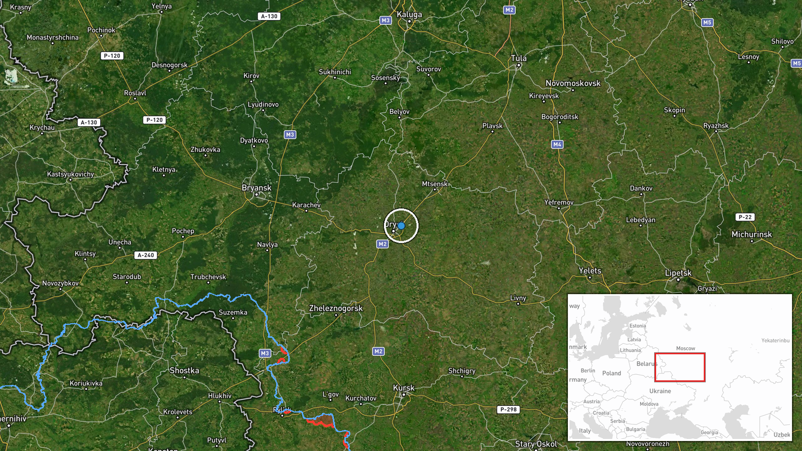 Orlovskaya Oblast, Russia — UAS Strike location map