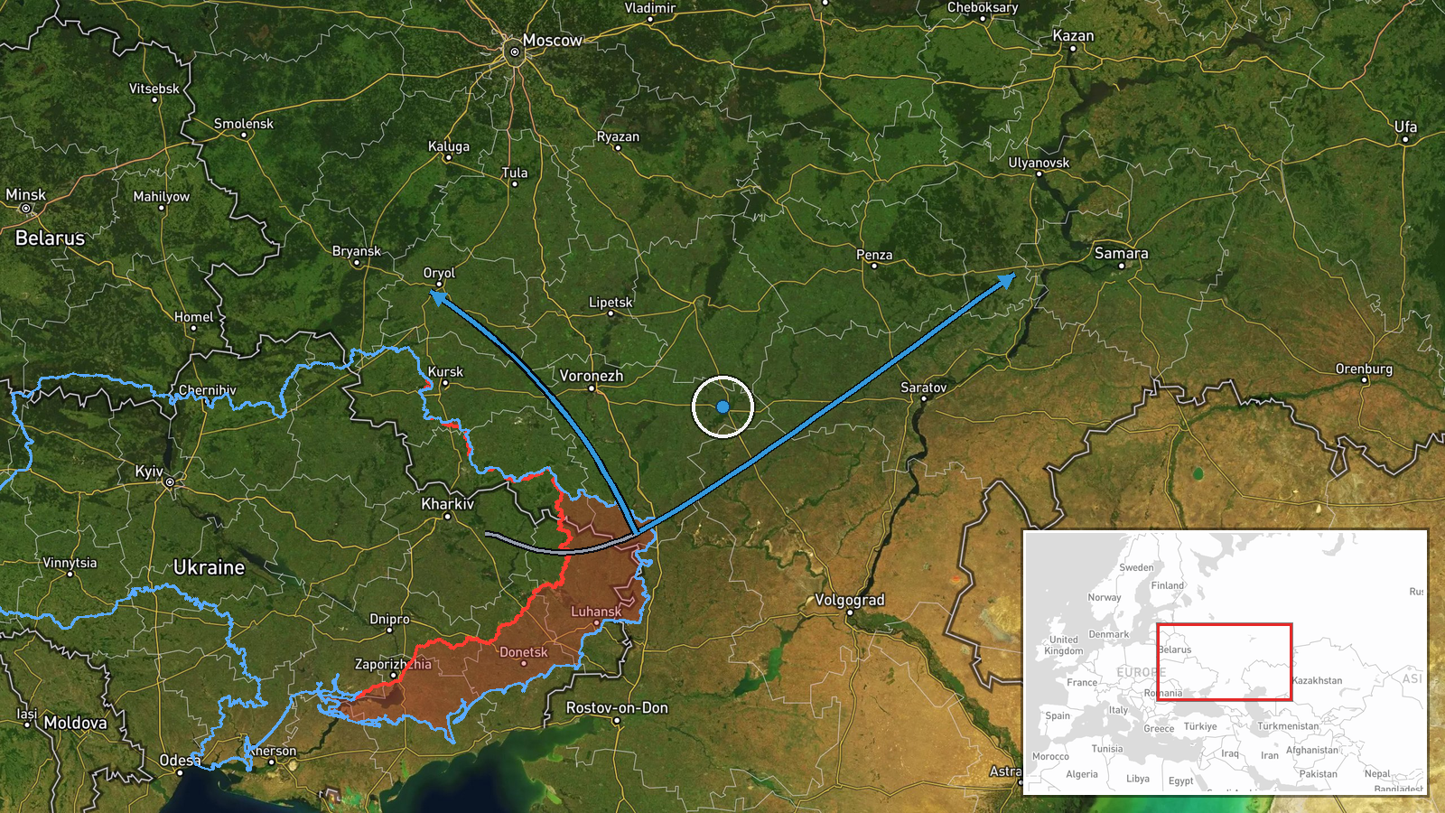 Togliatti, Samara Oblast, Russia — Ballistic Missile location map