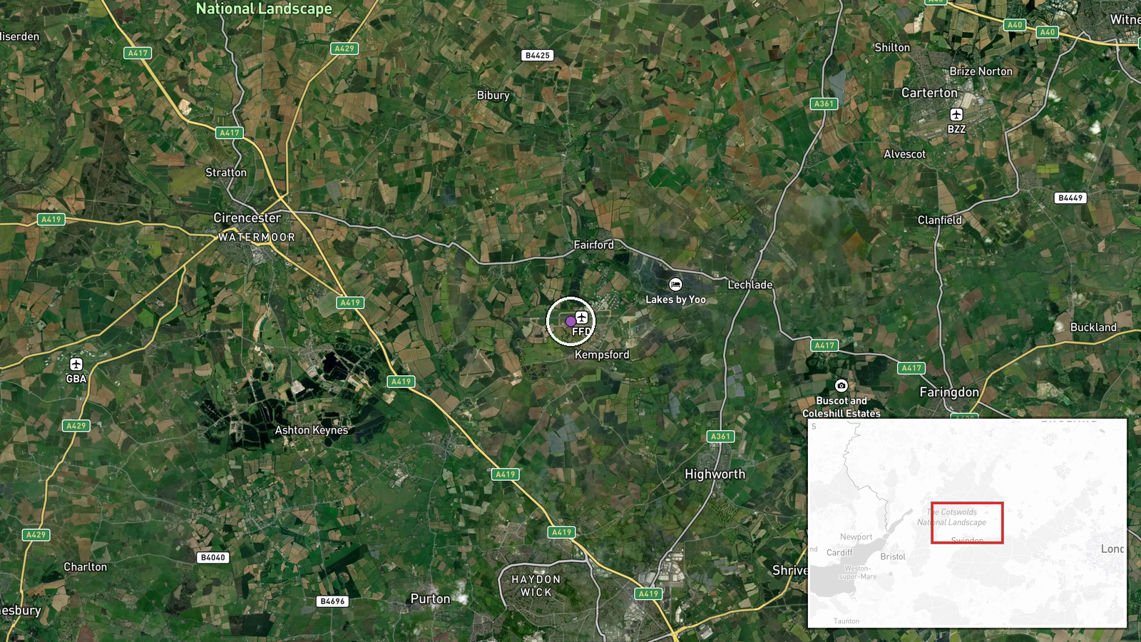 RAF Fairford, Gloucestershire, United Kingdom — Deployment location map