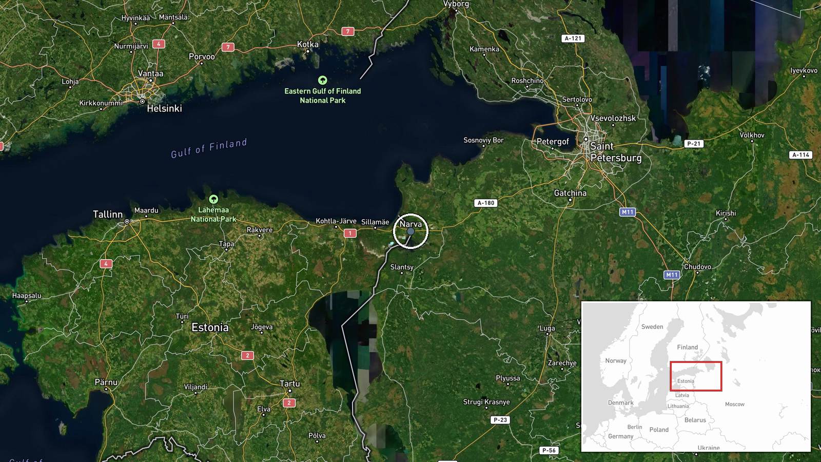 Narva, Ida-Viru County, Estonia — Deployment location map