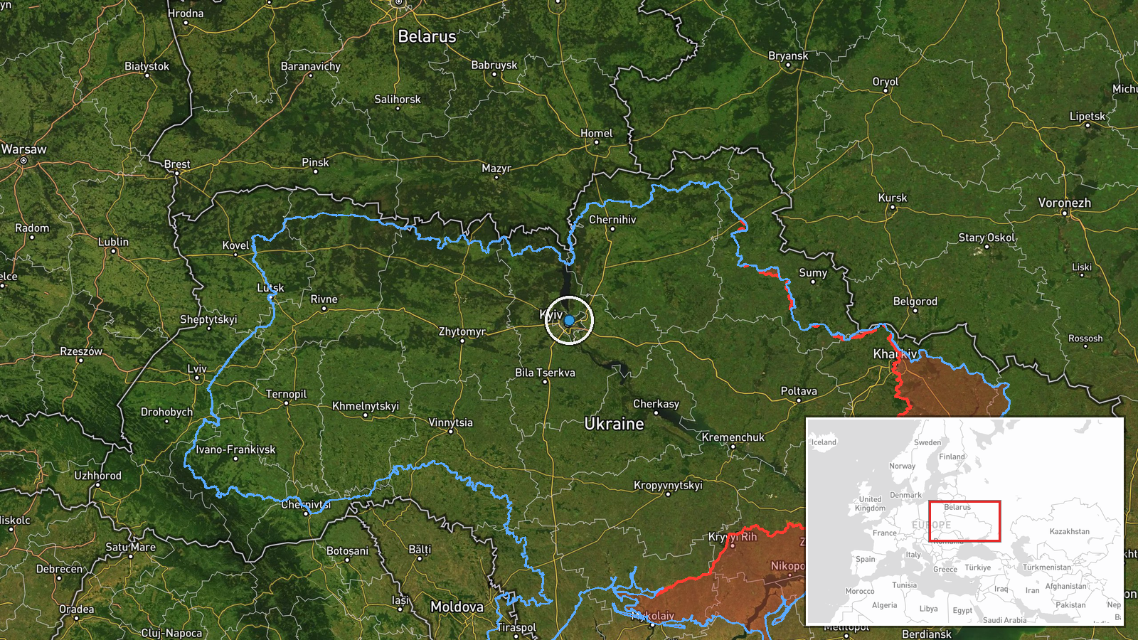 Northern Bridge, Northern Bridge, Kyiv — Deployment location map