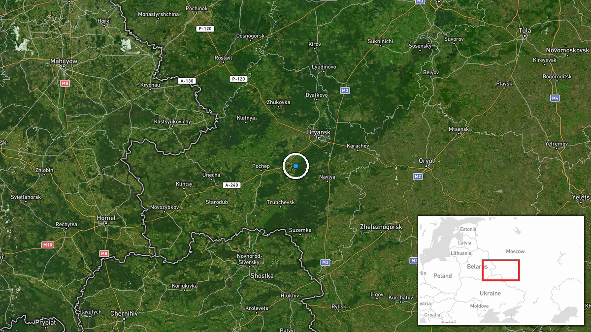 Desna, Bryansk Oblast, Russia — UAS Strike location map