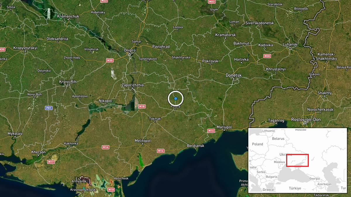 Huliaipole, Zaporizhzhia Oblast, Ukraine — Security location map
