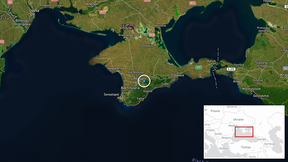 Kyr-Bailary, Crimea, Russia — UAS Strike location map