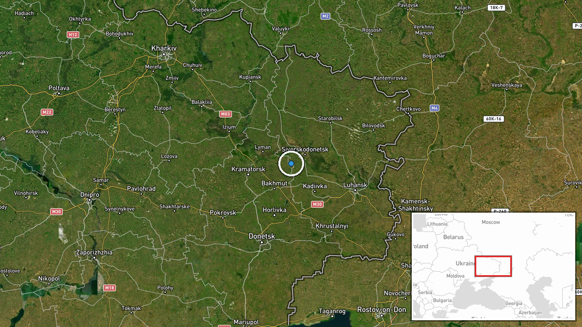 Verkhnokamyanka, Luhansk Oblast, Russia (Russian-controlled territory) — UAS Strike location map