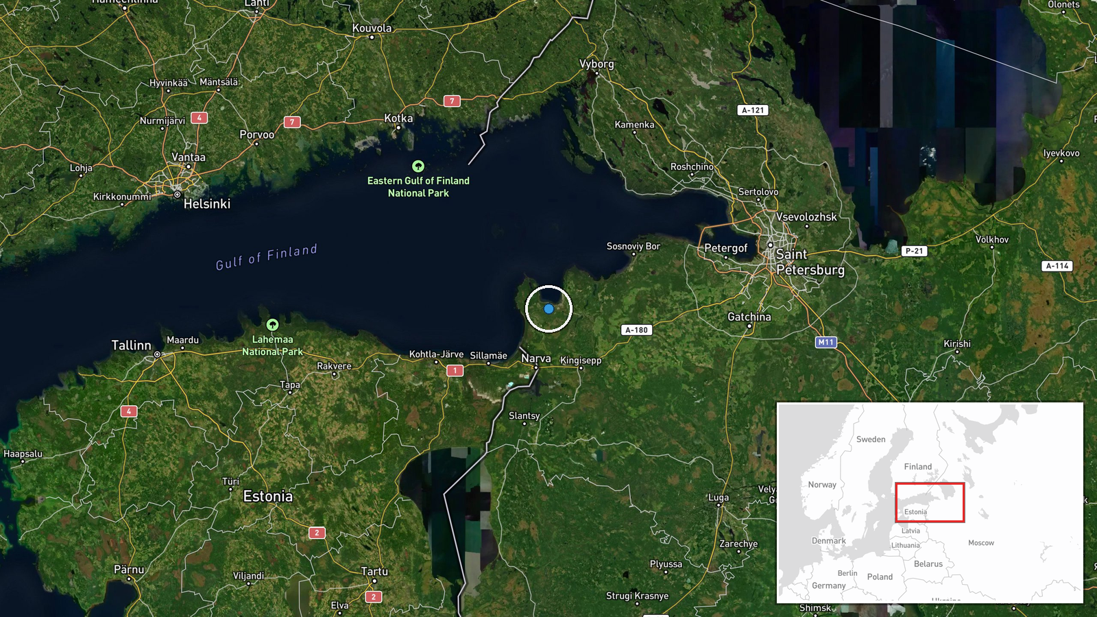 Ust-Luga, Kingisepp District, Leningrad Oblast, Russia — Airstrike location map