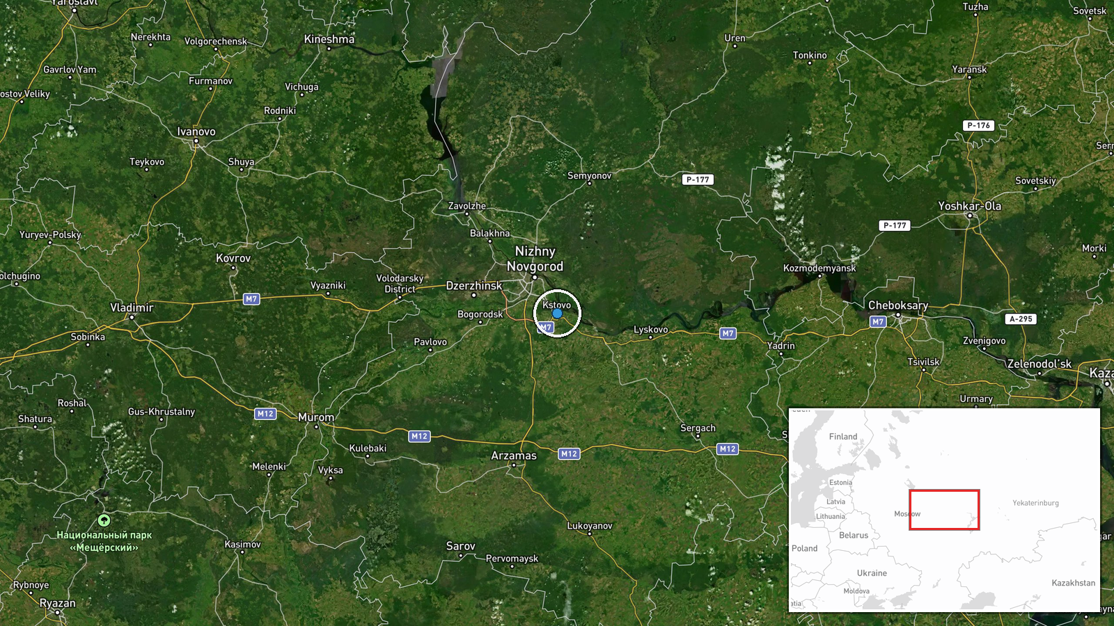 Kstovo, Nizhny Novgorod Oblast, Russia — Ballistic Missile location map