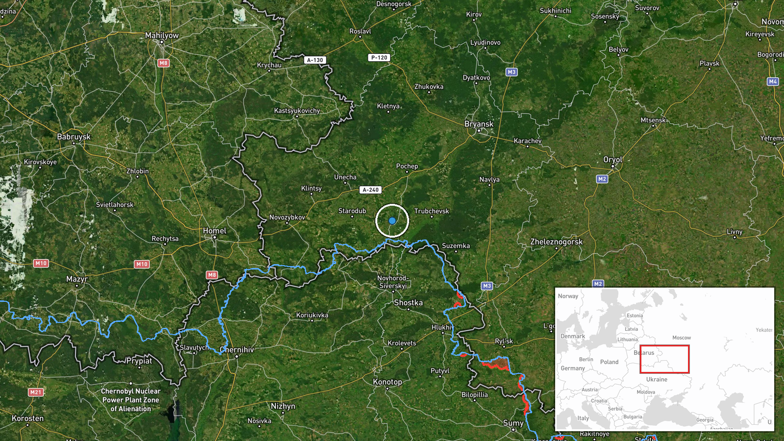 Pogar, Bryansk Oblast, Russia — UAS Strike location map