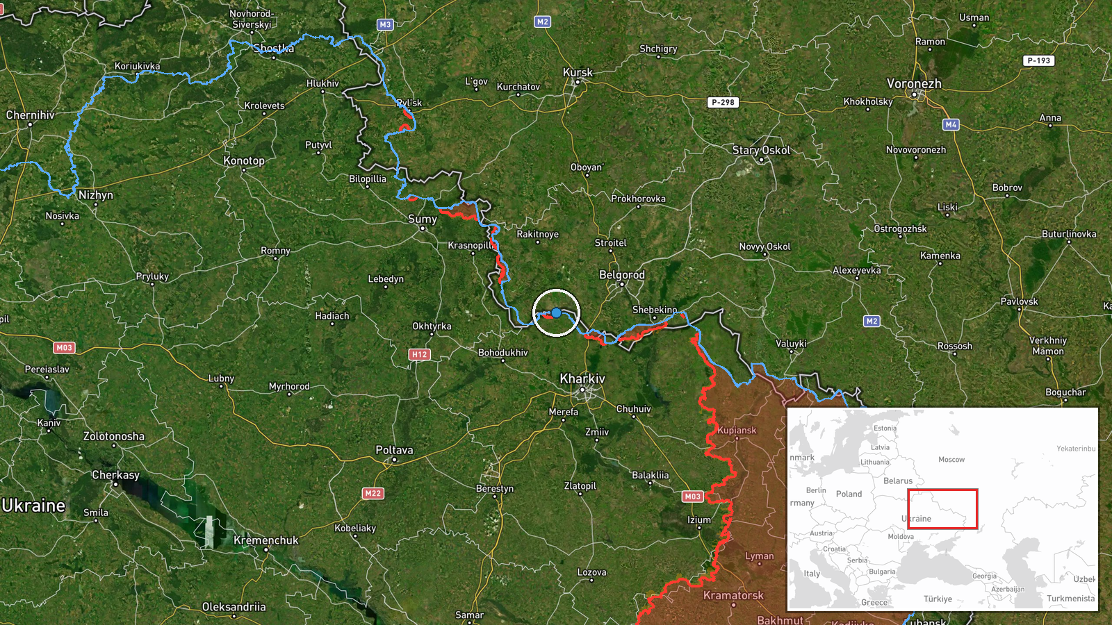 Eastern Ukraine Frontline, Multiple Sectors — Air Defense location map