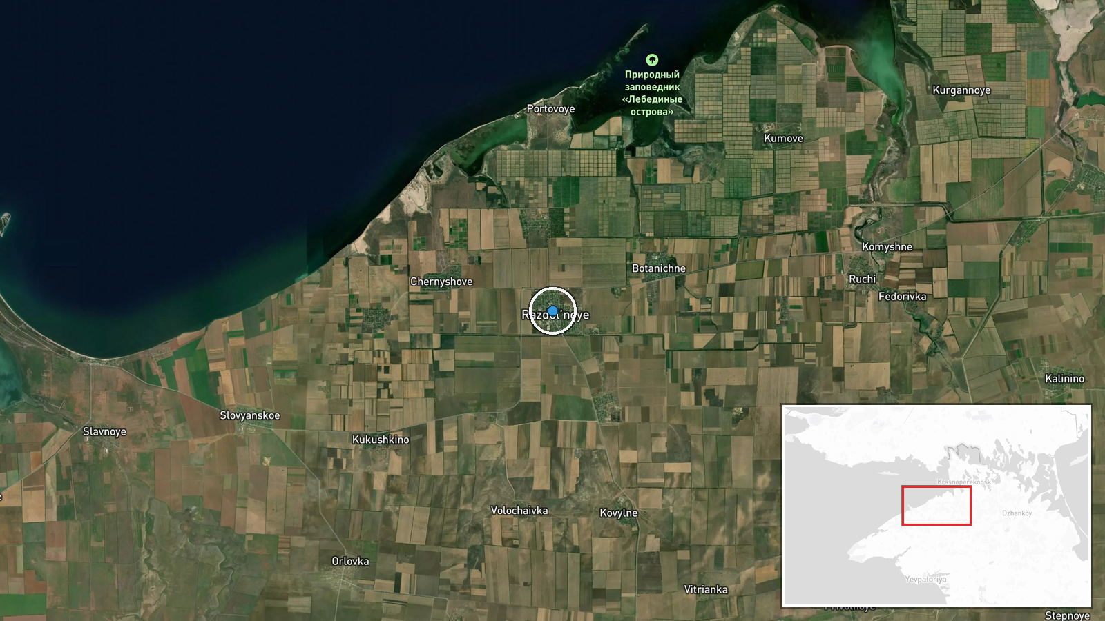 North Crimean Canal Railway Bridge, Crimea — Airstrike location map